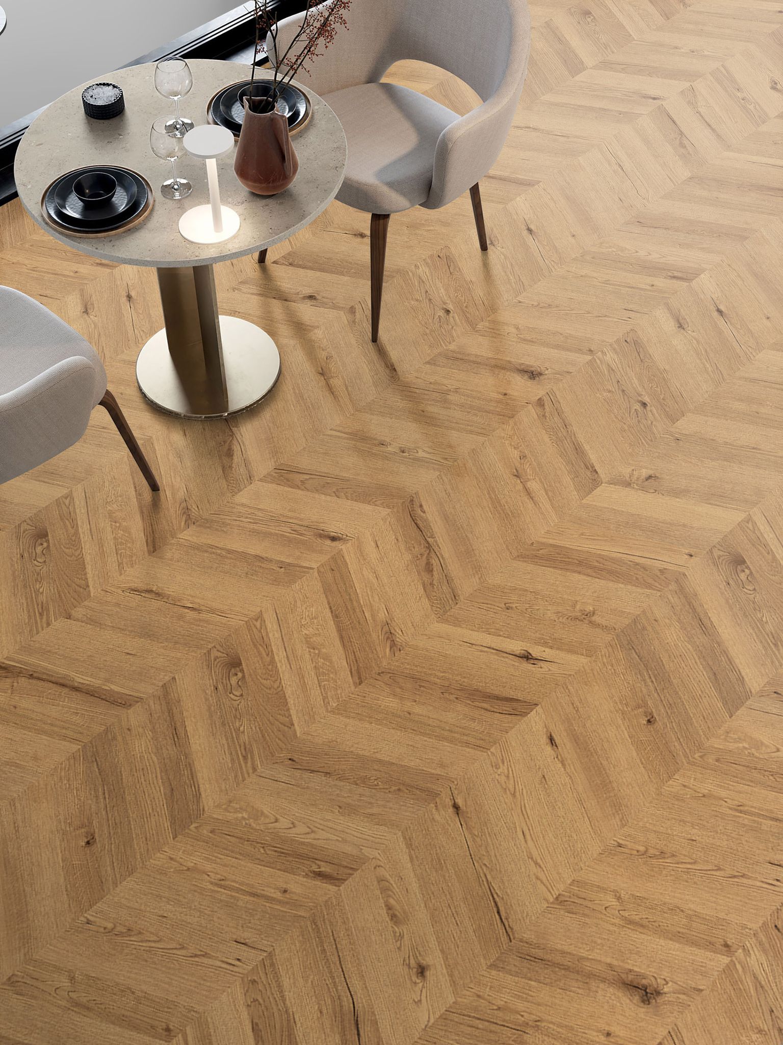 Chevron Cognac Oak | Ren-Tile (Reinassance)