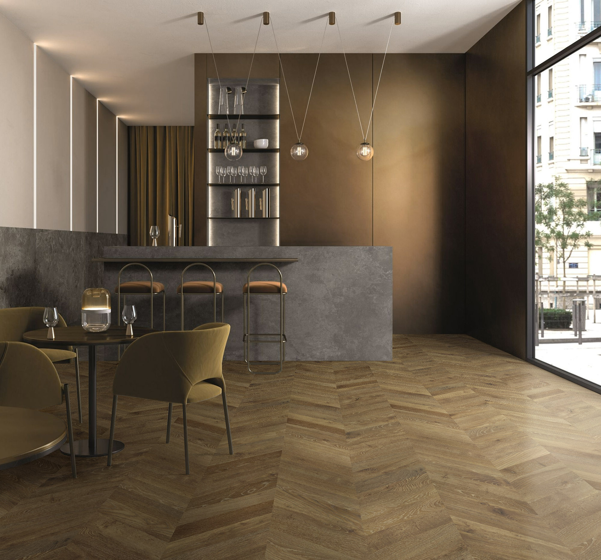 Chevron Rustic Oak Brown | Ren-Tile (Reinassance)