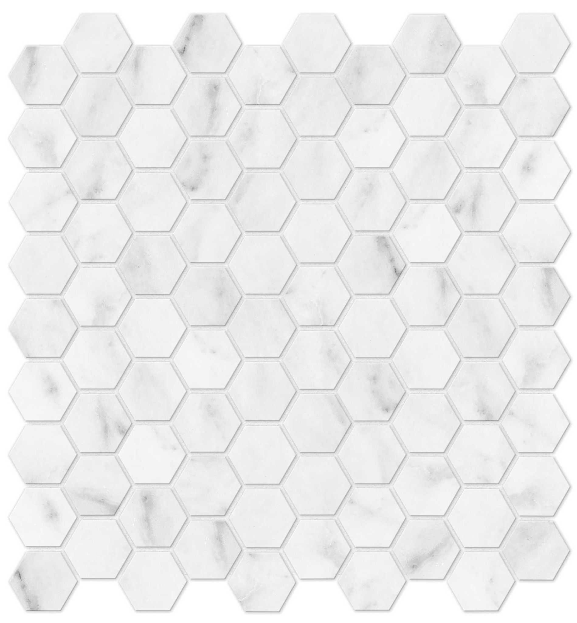 Bianco Venatino 1.25 Honed Hexagon Mosaic | Ren-Tile (Reinassance)