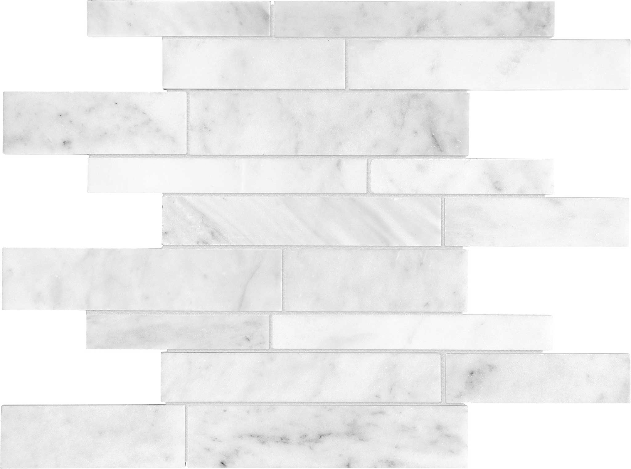 Bianco Venatino Random Strip Honed Mosaic | Ren-Tile (Reinassance)