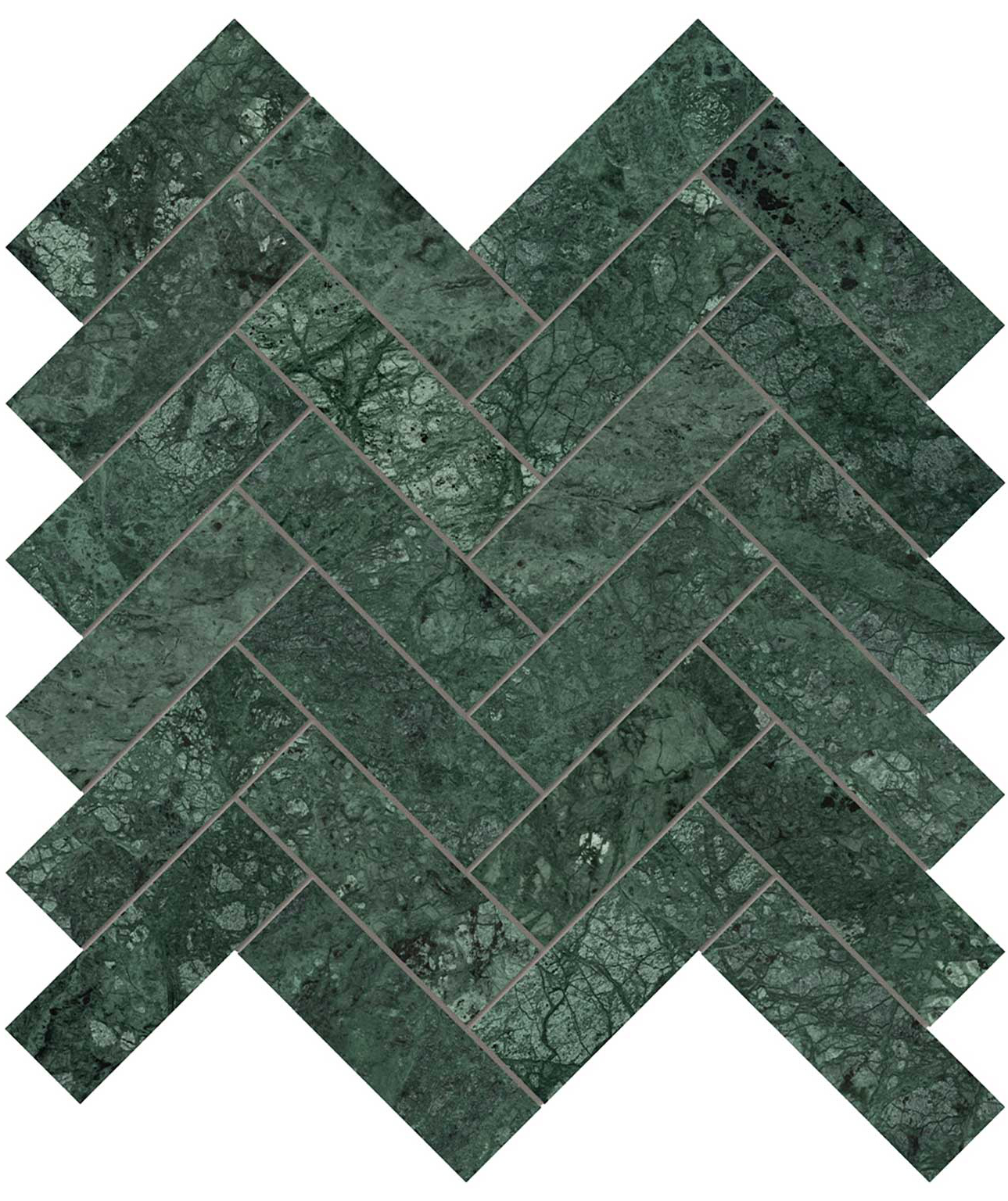 Diosa Verde 1.25x4 Herringbone Mosaic | Ren-Tile (Reinassance)