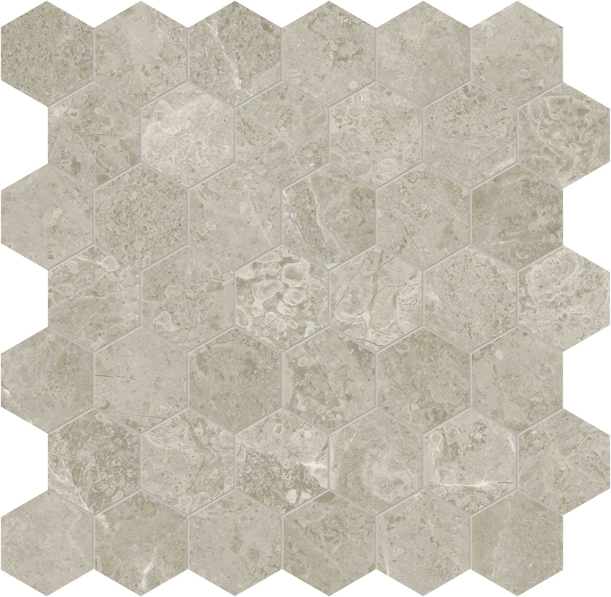 Ritz Gray 2 Hexagon Mosaic | Ren-Tile (Reinassance)