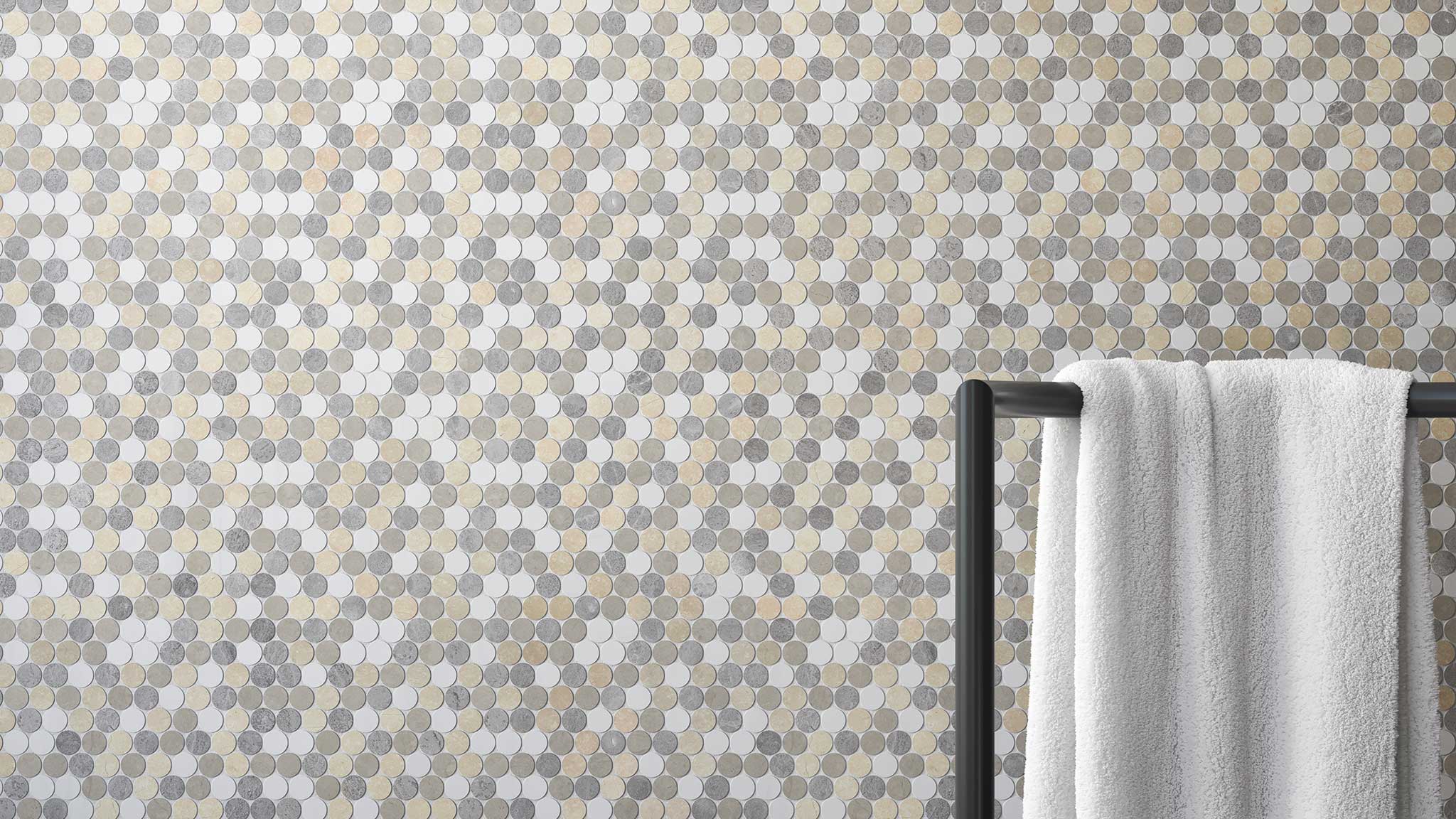 Utopio 1.25 Penny Round Dune Mosaic | Ren-Tile (Reinassance)