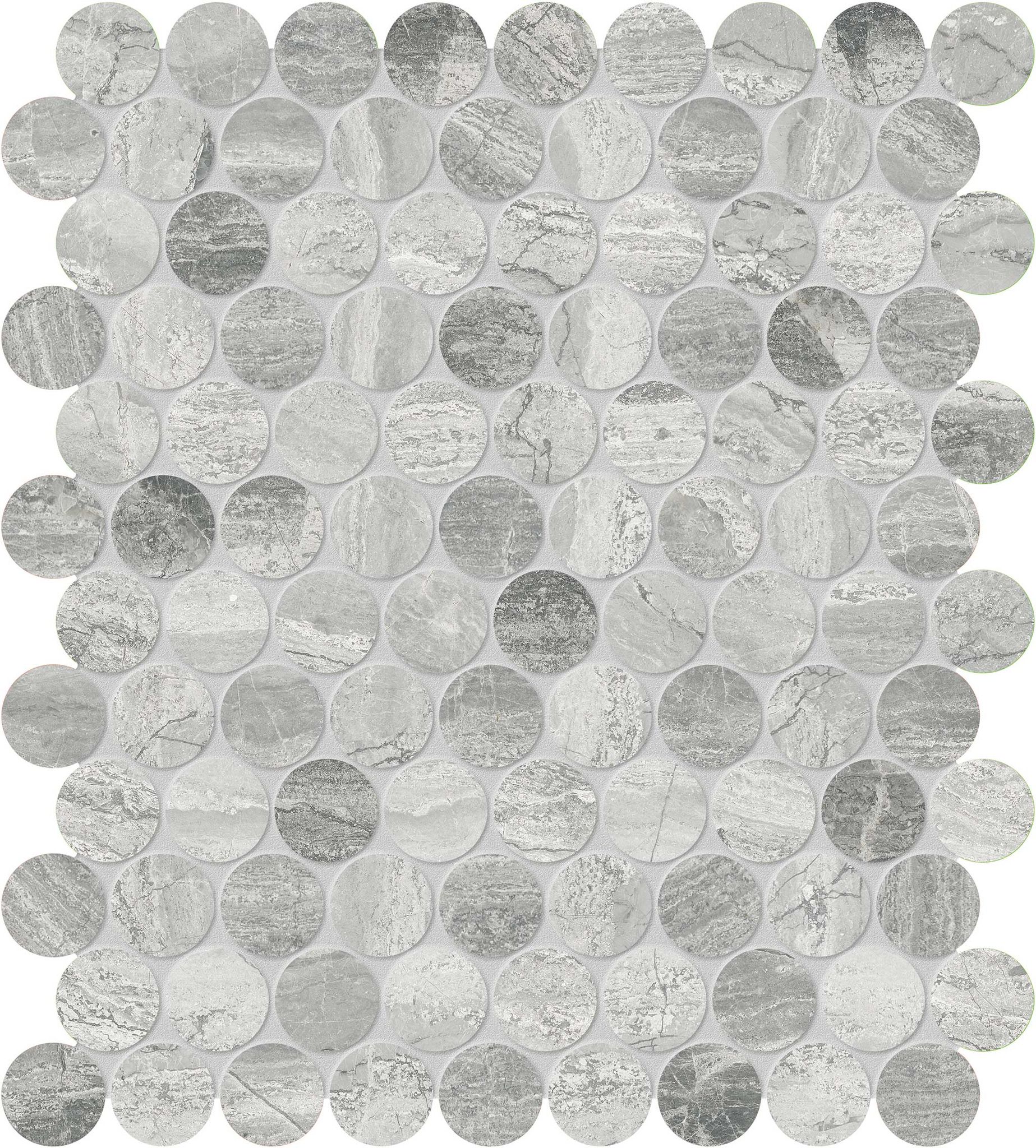 Volcana Notte 1.25 Penny Round Mosaic | Ren-Tile (Reinassance)