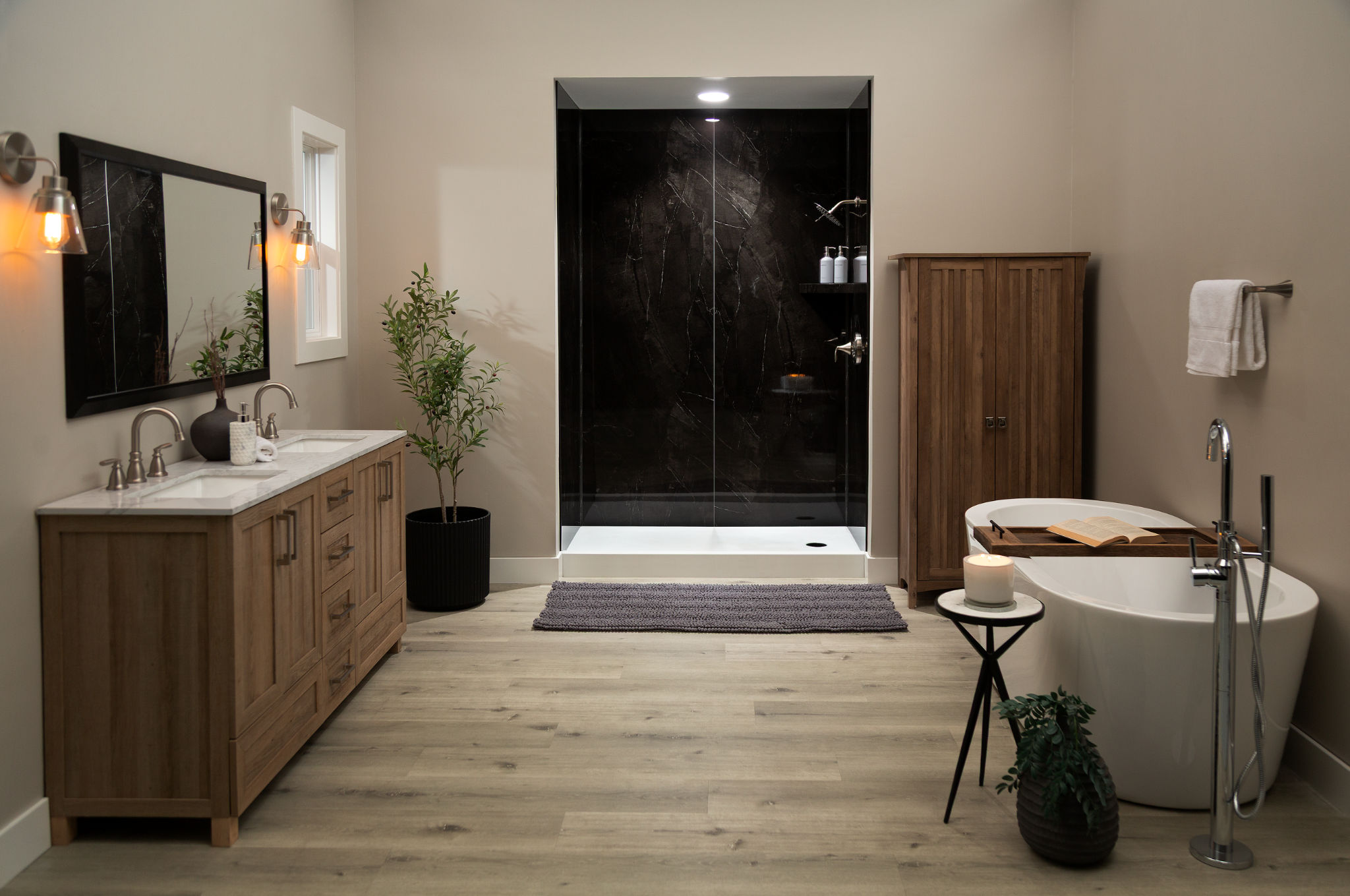Black Ice Gloss Shower Wall Kit 36x60x94 | Ren-Tile (Reinassance)