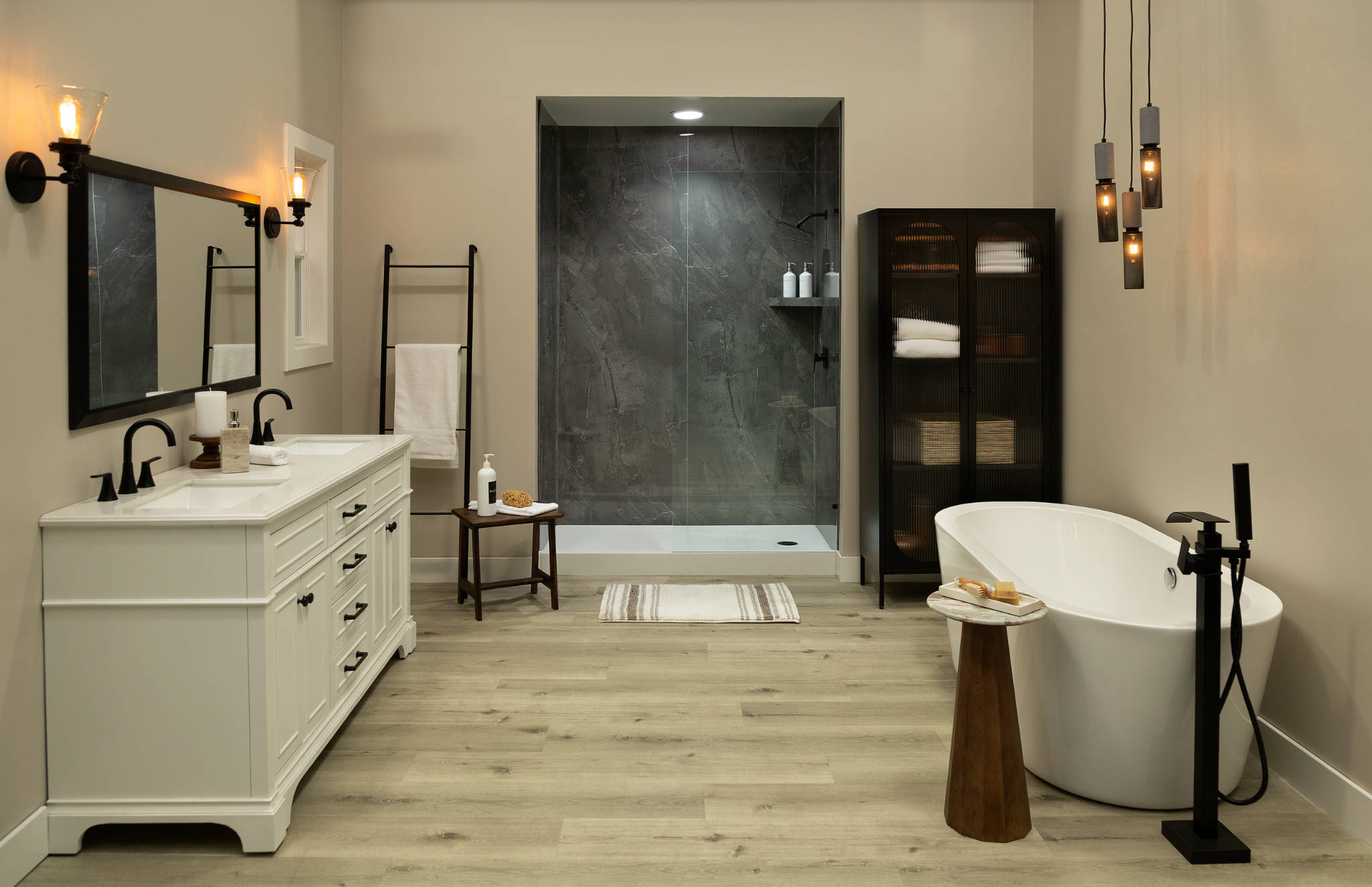 Cracked Slate Gloss Shower Wall Kit 36x60x94 | Ren-Tile (Reinassance)