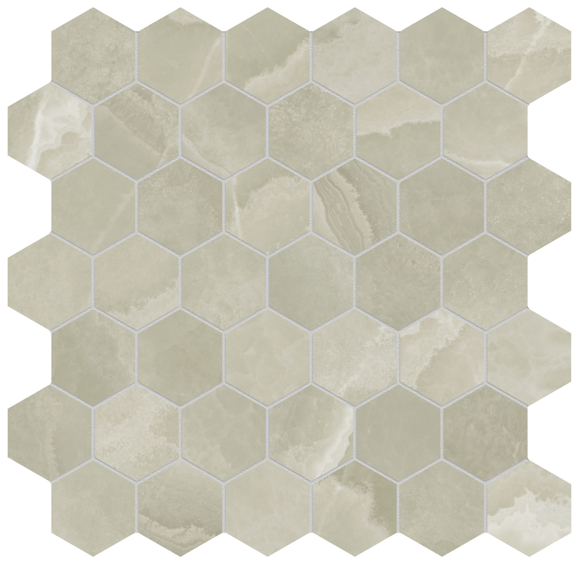 Lustra 2" Hex Onyx Sage Honed | Ren-Tile (Reinassance)