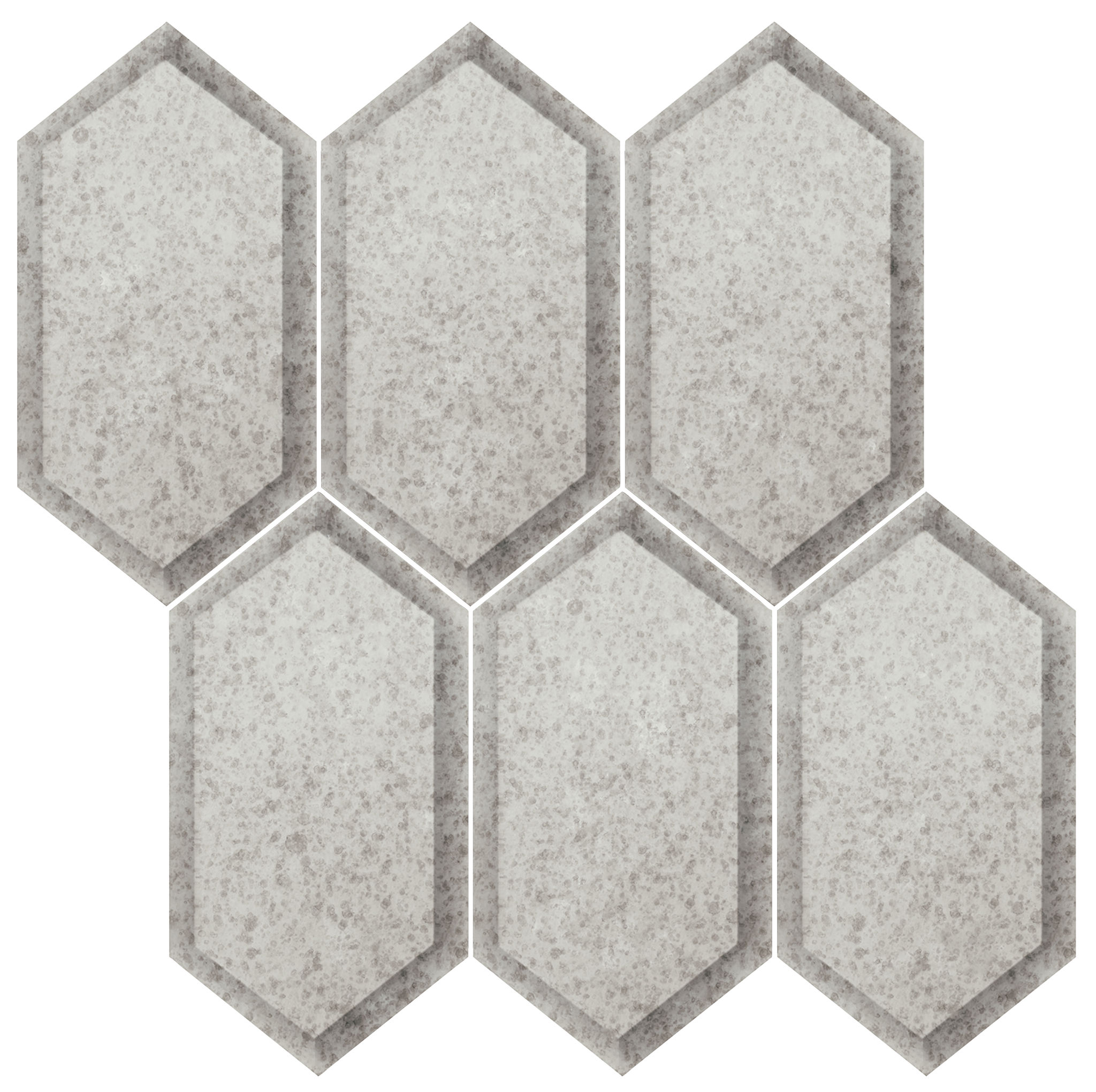 Obsidian Silver Beveled Hexagon Mosaic | Ren-Tile (Reinassance)