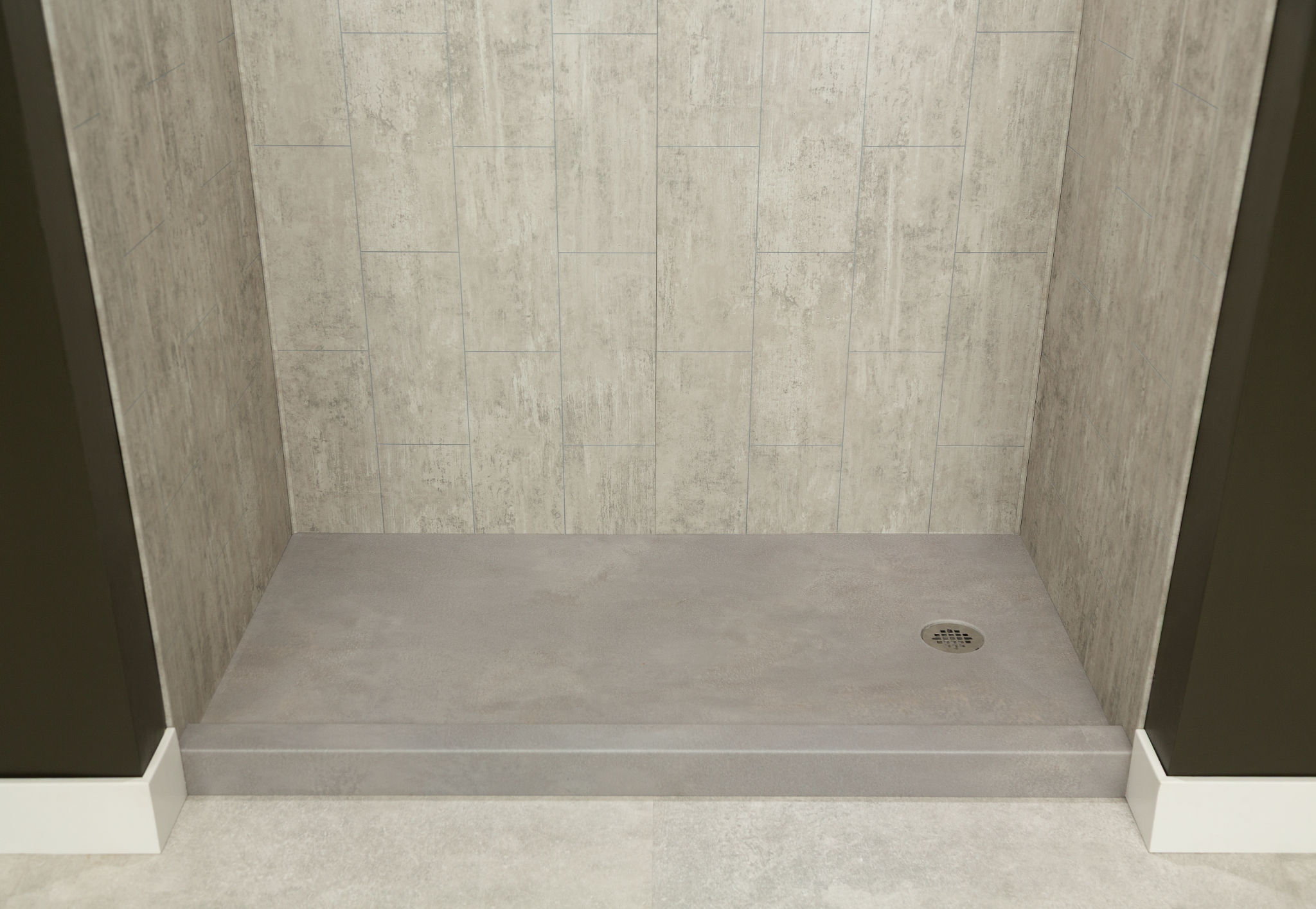 Shower Pan 36x60 Urban Concrete | Ren-Tile (Reinassance)